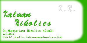 kalman nikolics business card